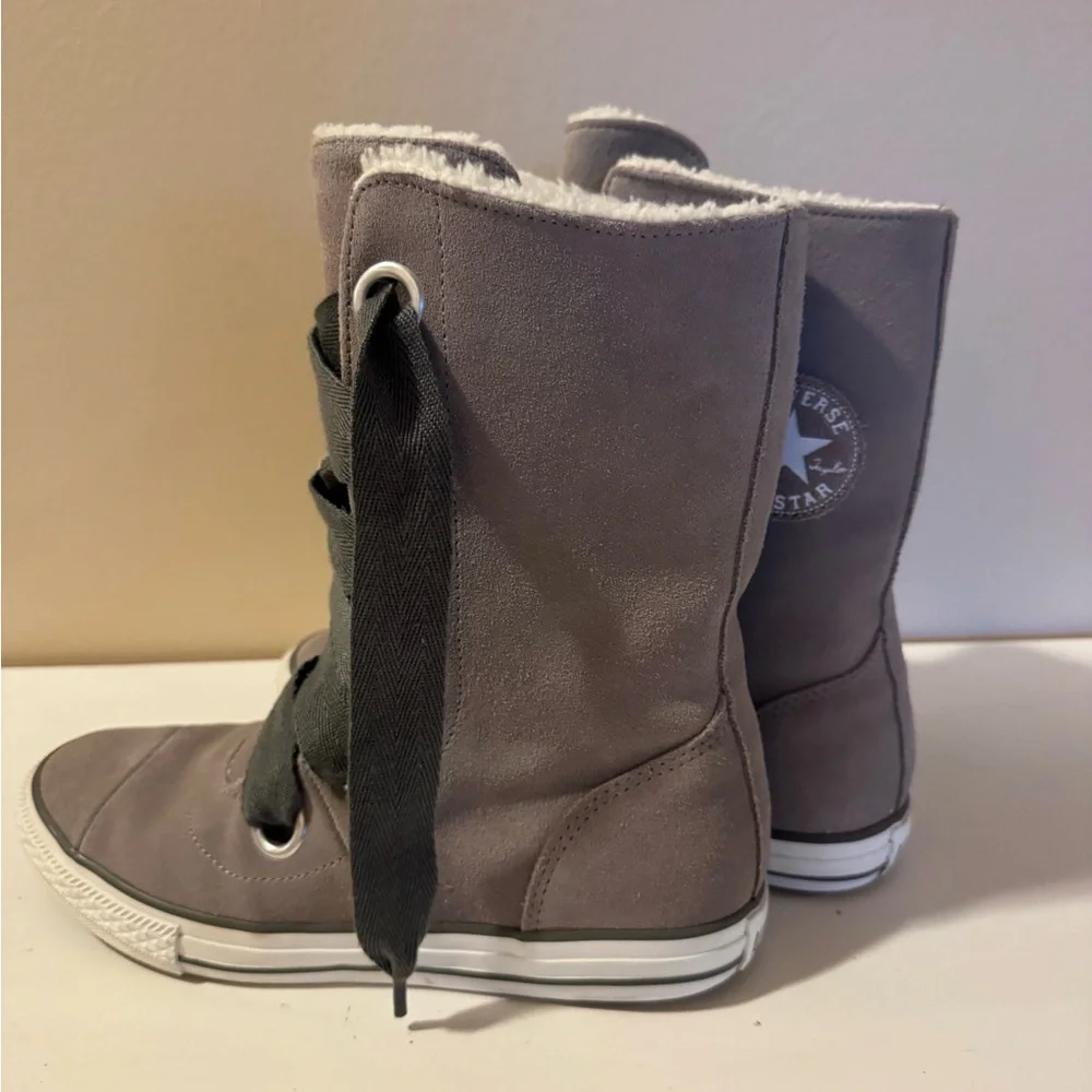 Converse Chuck Taylors All Star Women's Suede Gray High-Top Sneakers with Fleece